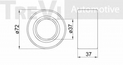 TREVI AUTOMOTIVE wb1282 -  Комплект подшипника ступицы колеса